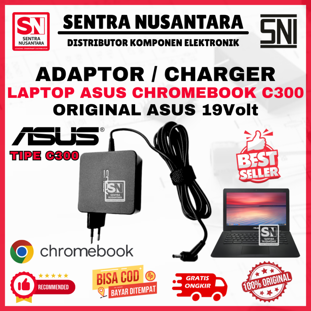 Adaptor Charger Laptop ASUS Chromebook C300 Series | Adaptor Laptop ASUS Chromebook C300 Series Kual