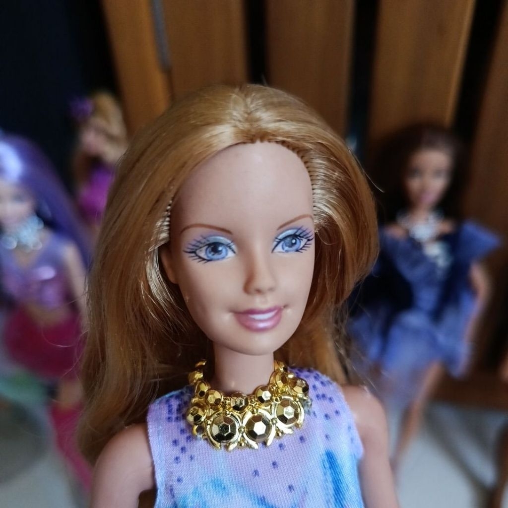 head only Odette Swan Lake blonde Barbie doll kepala saja not perfect