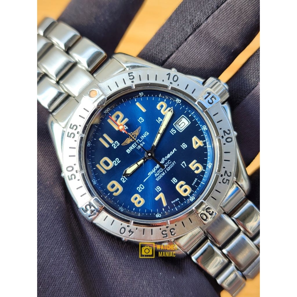 Jam Tangan Luxury Sporty Original Breitling Superocean Blue Divers Automatic Swiss Made