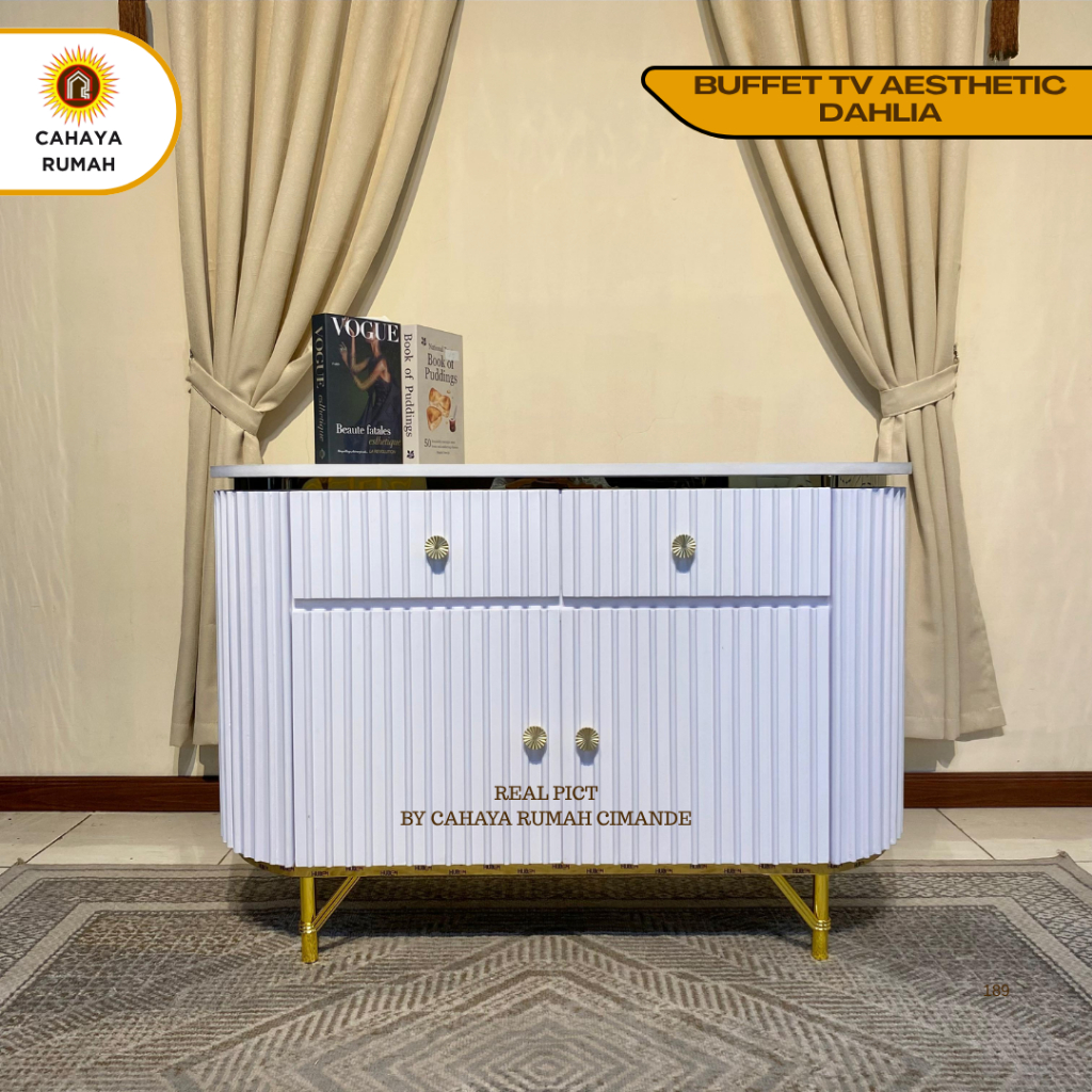 Cahaya Rumah Bojong Gede - Buffet Aesthetic Estetik Dahlia / Buffet TV / Meja TV / Meja Kecil / Meja