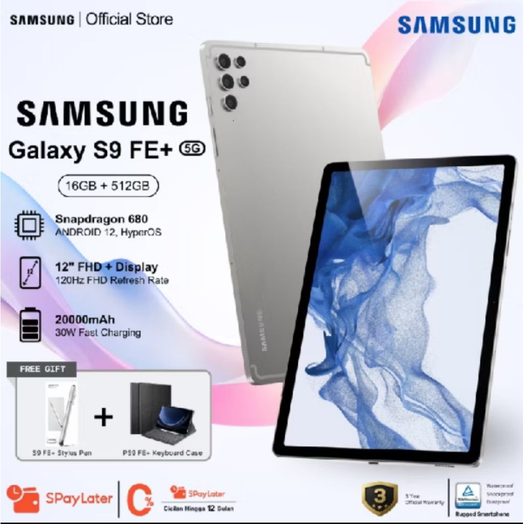 Samsung Galaxy Tablet S9/128GB - Tahan Air, 4G LTE, 7000 mAh