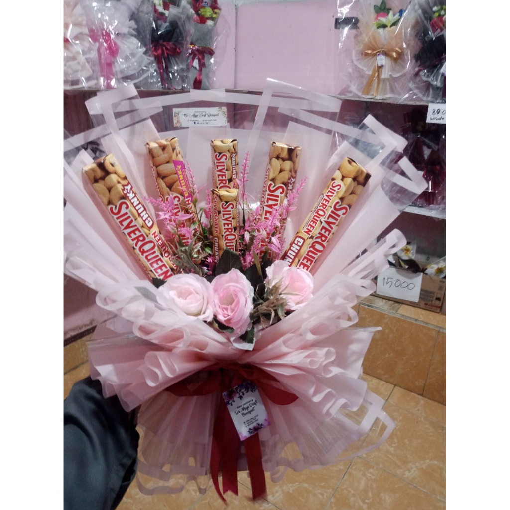 Buket coklat silverqueen jumbo isi 5