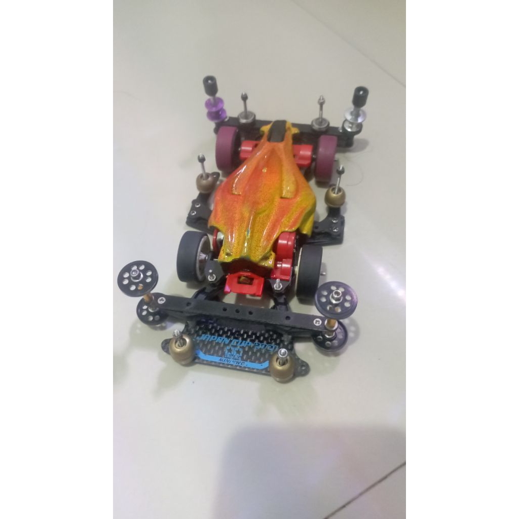 Tamiya super 2 side damper Chasis carbon