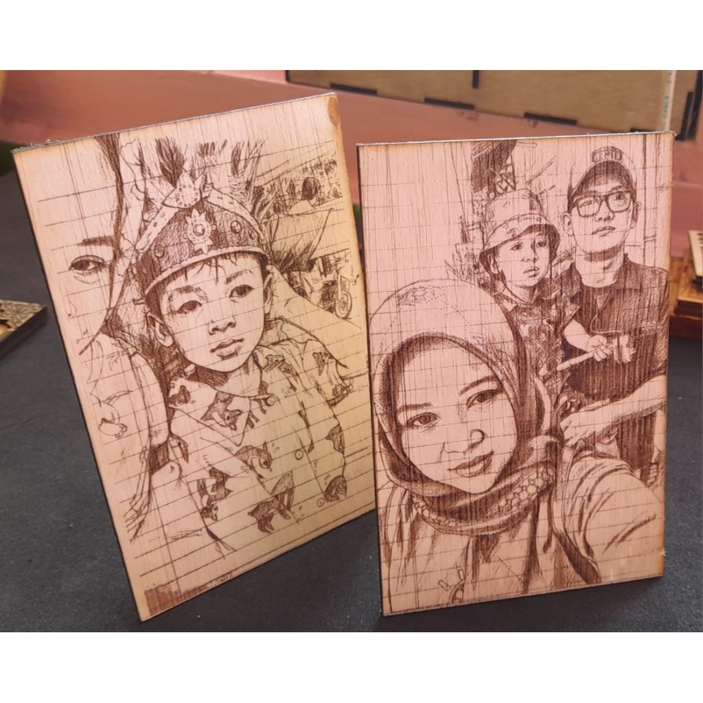 CETAK FOTO LASER PLYWOOD 3MM