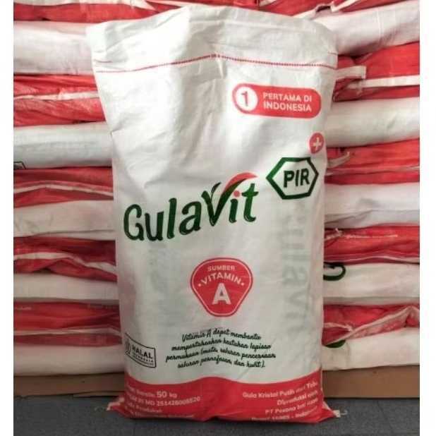 Karung plastik GulaVit 50 kg bekas isi 25 pcs Karung plastik