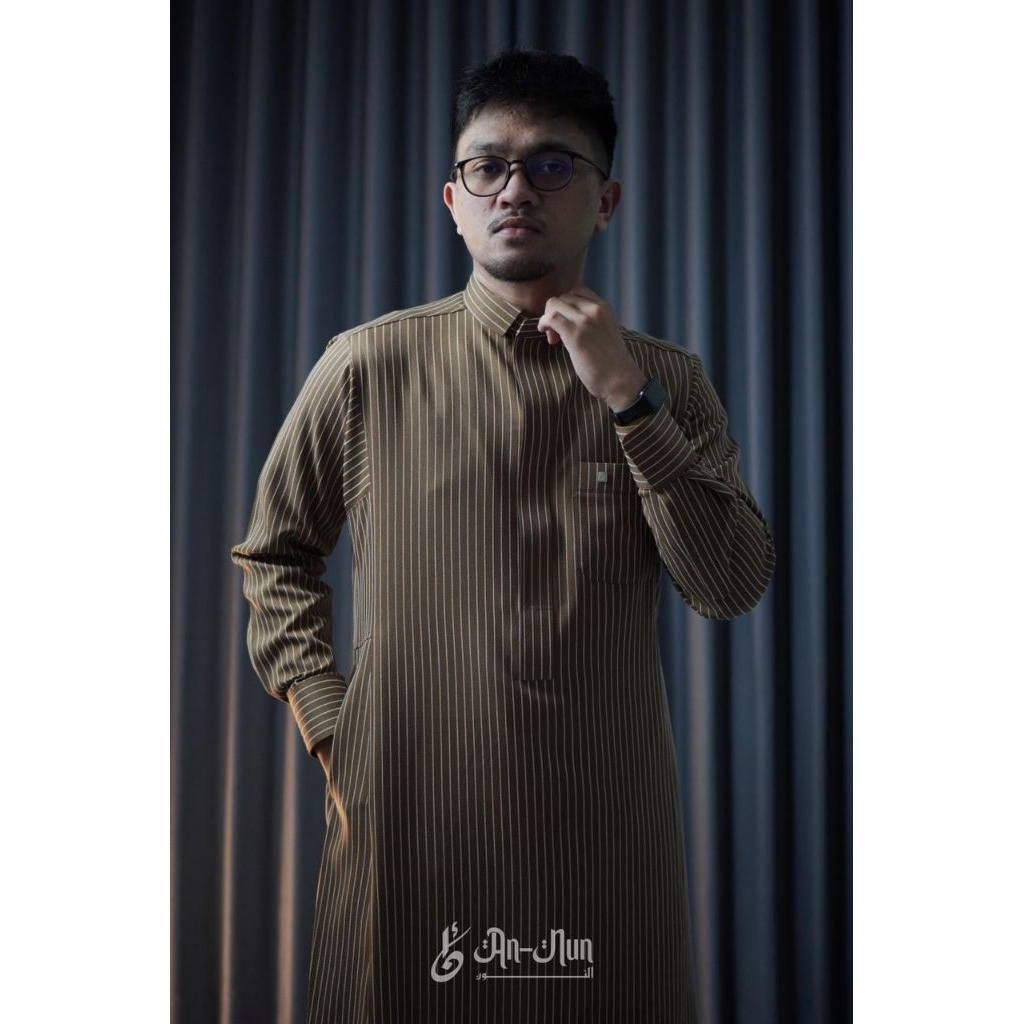 Gamis / Jubah Pria Motif Garis , Annun Gamis Kain wol
