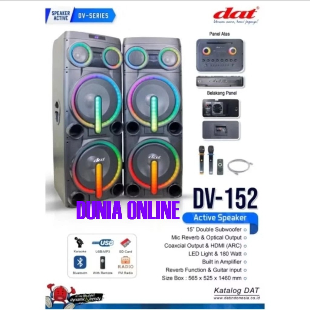 Speaker aktif pasif dat 15 inch dv152 karaoke bluetooth dv 152 aktiv pasiv
