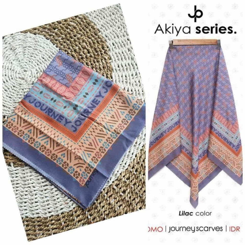 Jilbab Segiempat Akiya Brown Lilac Mustard By Journey Scarves