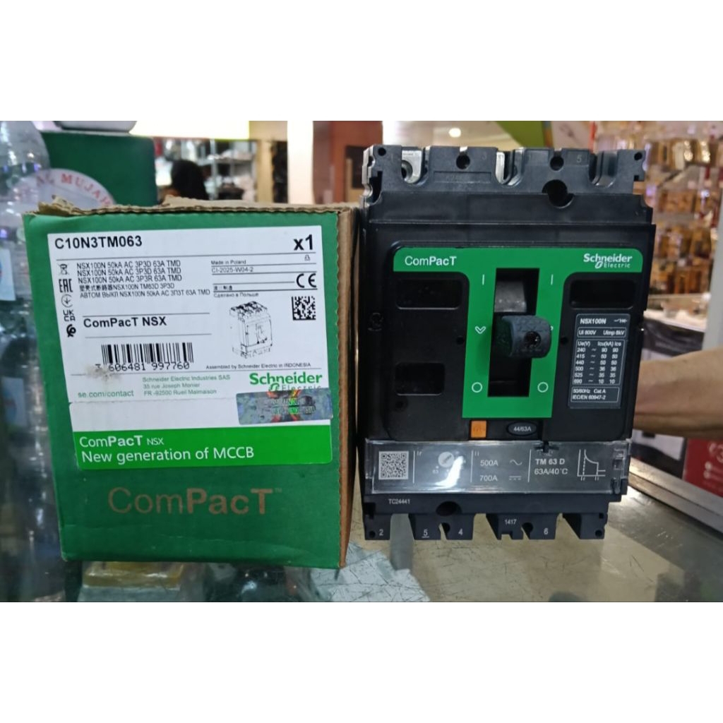 schneider MCCB  nsx100n3p63a
