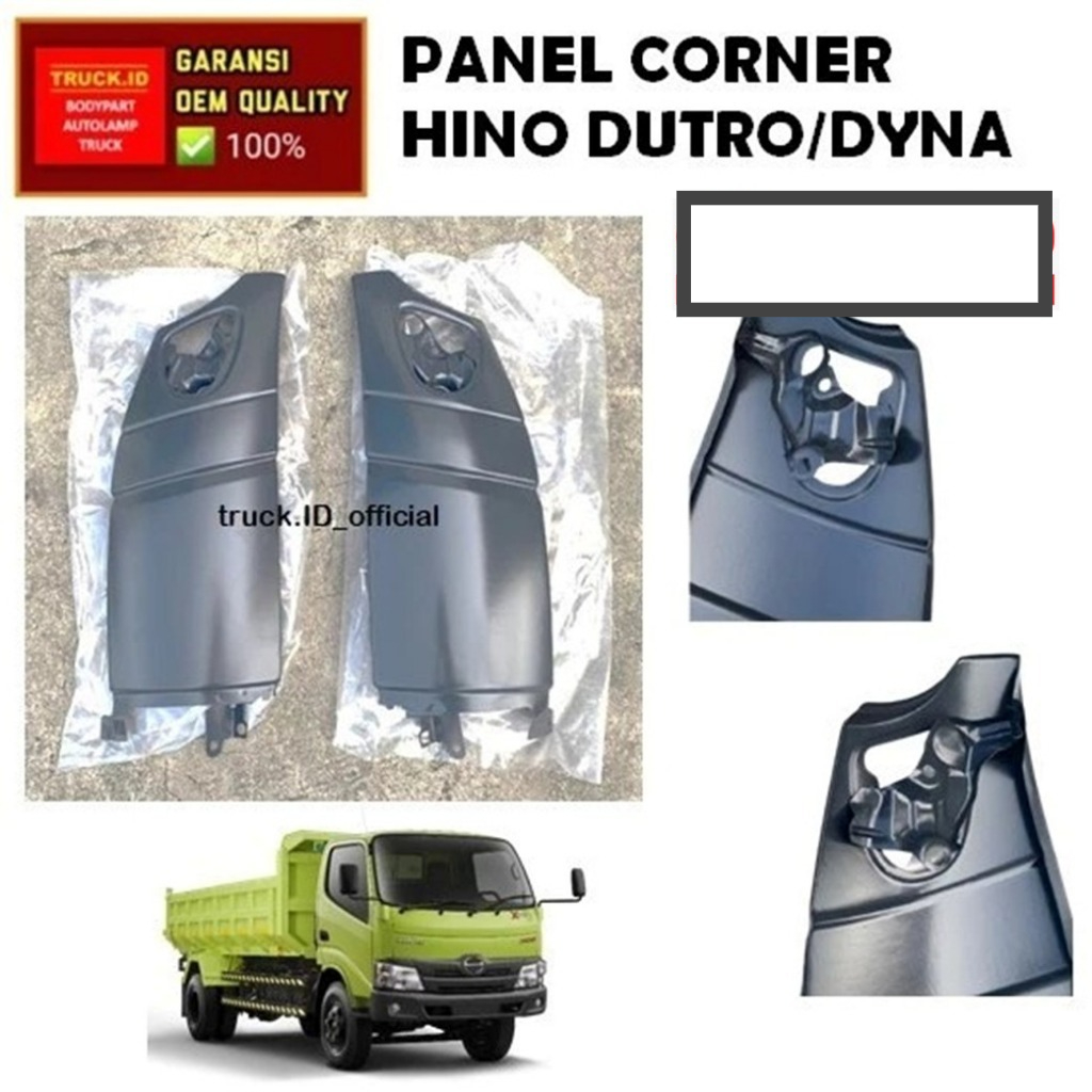 PIPI PANEL CORNER HINO DUTRO/DYNA RH / LH (HITAM) *pipi dutro