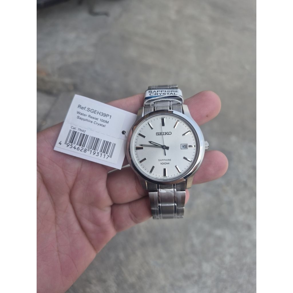 Jam Pria Seiko SGEH39 SGEH39P1 Original New Sapphire Glass