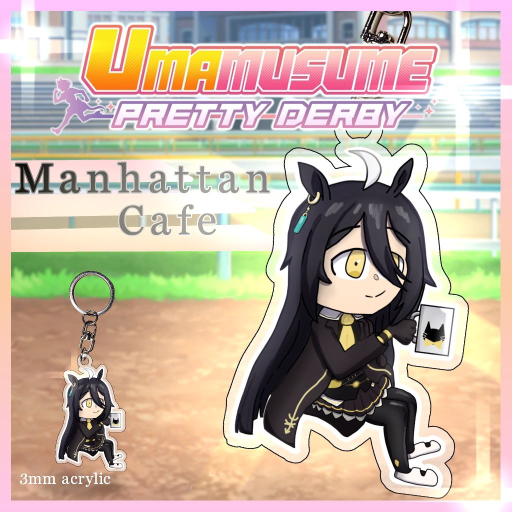 Umamusume Manhattan Cafe Chibi Keychain | Gantungan Kunci Anime