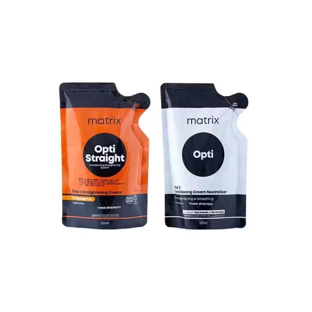 Matrix Mini Opti Straight Sachet 125ml x 2 ( Step 1 dan Step 2 ) / REBONDING / SMOOTHING RAMBUT / Ma