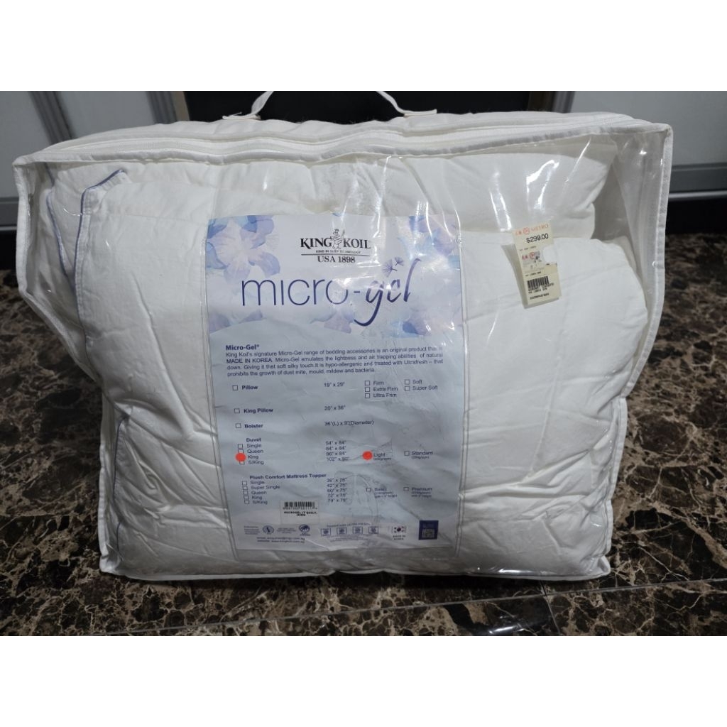 King koil microgel selimut / quilt / duvet / selimut ukuran king