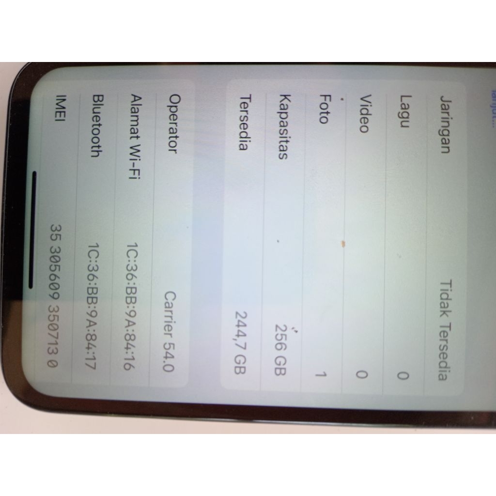 mesin iphone x 256gb bypass cell