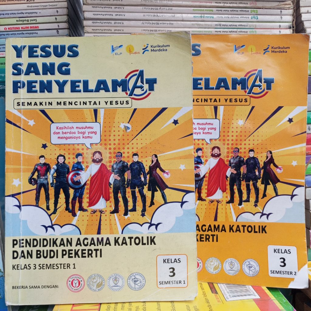 Buku Bekas Pendidikan Agama Katolik dan Budi Pekerti Yesus Sang Penyelamat Semester 1, 2 3a, 3b. SD 