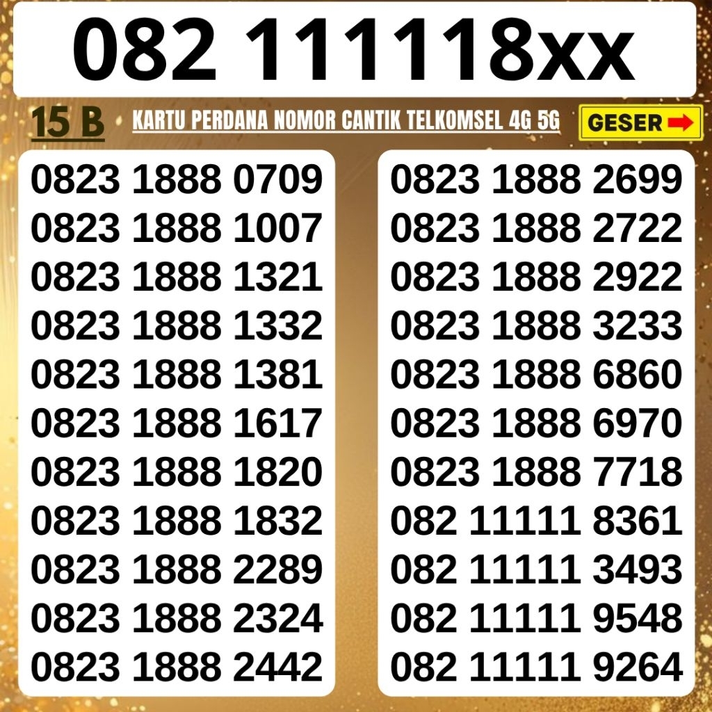 NOMOR CANTIK SIMPATI SUPER 111118 NOMOR 11 digit 12digit TELKOMSEL 4G 5G NOCAN SIMPATI NOMER TELKOMS