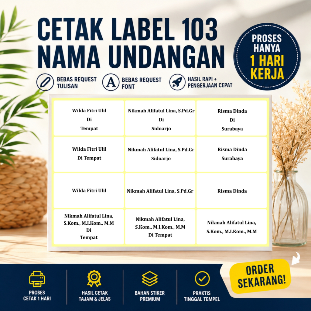CETAK LABEL UNDANGAN 103 / CETAK LABEL NAMA UNDANGAN / PRINT LABEL UNDANGAN