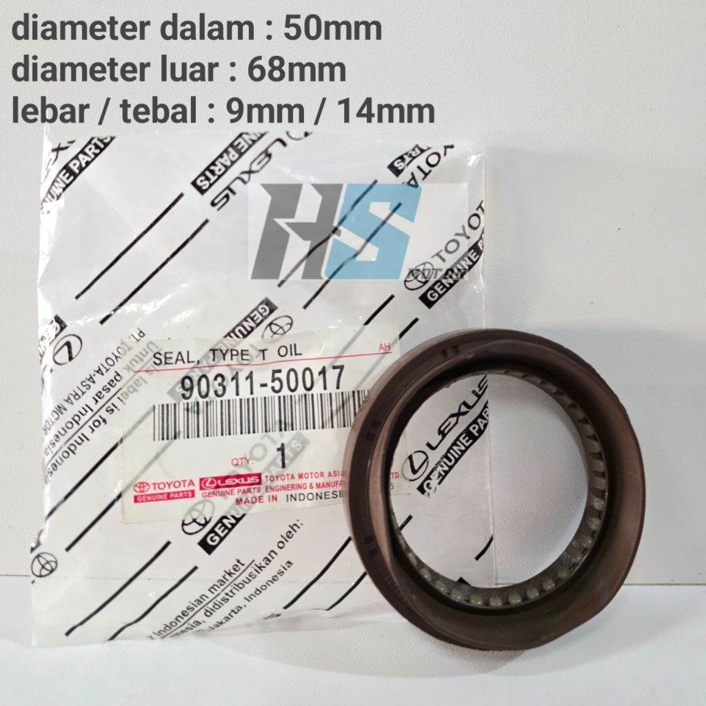 OIL SEAL CRANKSHAFT KRUK AS DEPAN SEAL POLY TIMING COVER 50 68 9/14 MOBIL TOYOTA INNOVA DIESEL INNOV