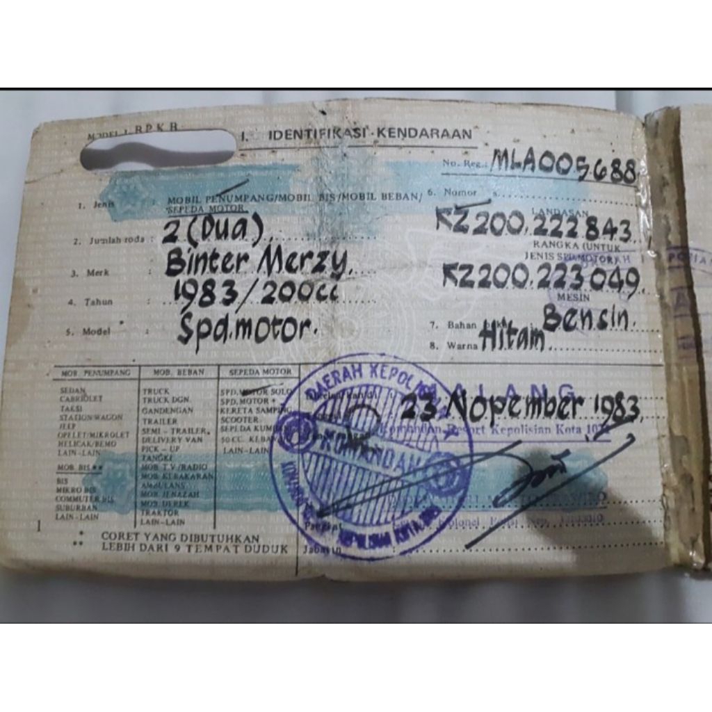 Dokumen Kawasaki Binter Merzy Binter Mercy Tahun 1983 Binter Cobra