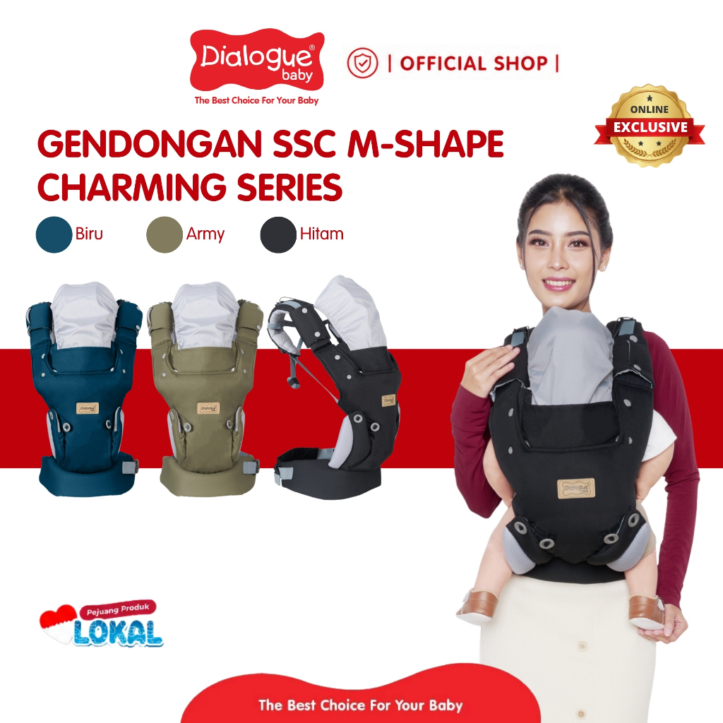 Dialogue Baby Gendongan Bayi 4 Position Mshape Soft Structure Carrier adjustable Charming Series DGG