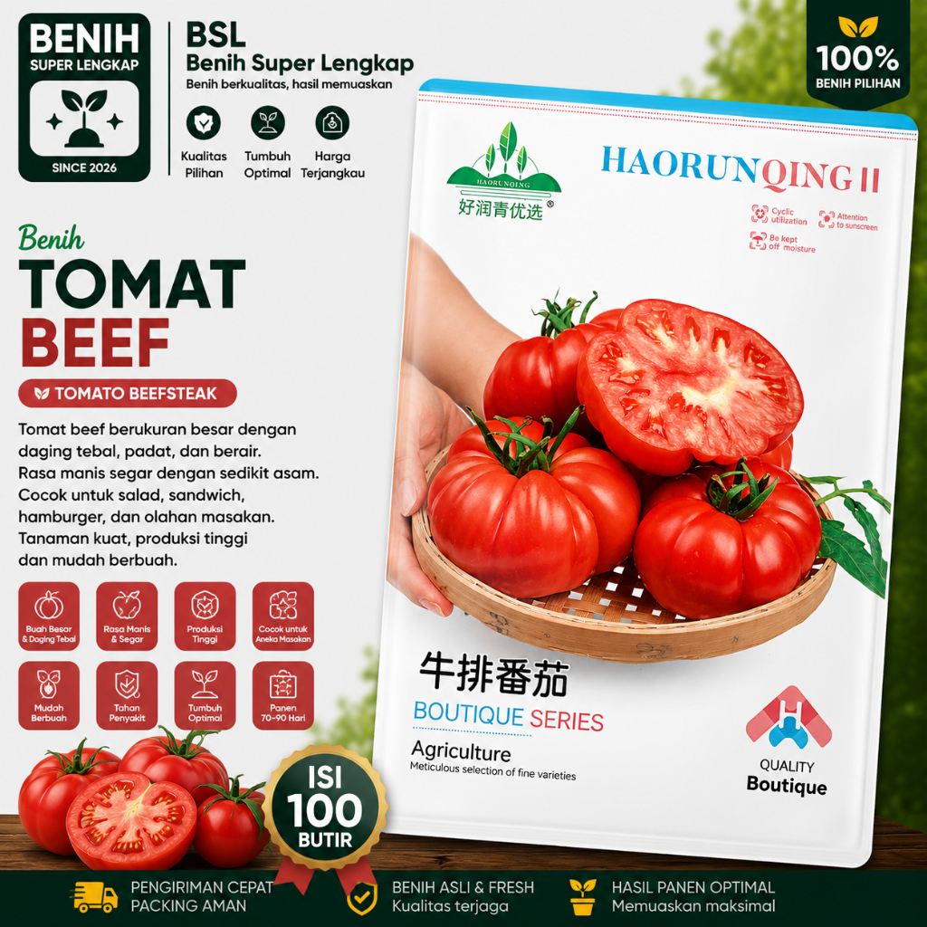 Kemasan Original | Benih Biji Tomat Beef | Tomat Beefsteak | Beefsteak Tomato | UKI BIBIT