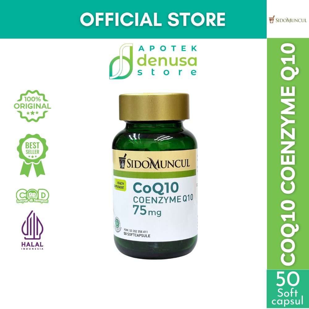 SIDOMUNCUL CoQ10 Coenzyme Q10 75 mg 50 Softcapsule | Antioksidan Radikal Bebas