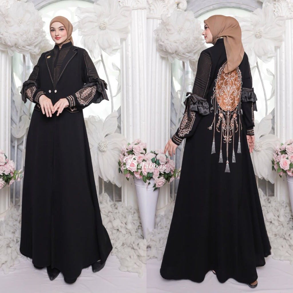Gamis SHANUM Jetblack Hikmat mix Bordir