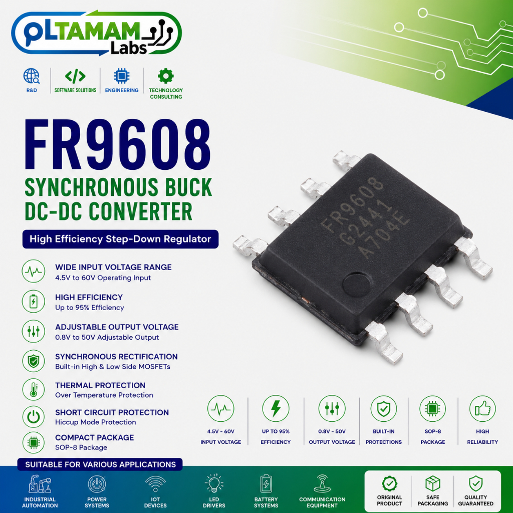 IC FR9608 Synchronous Buck Converter SOP8 DC DC Step Down Regulator Efisiensi Tinggi Original