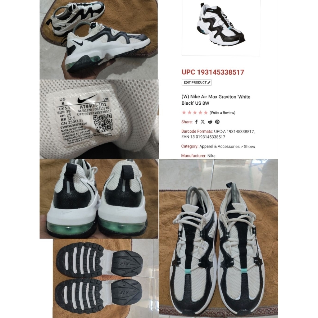 Sepatu Preloved Second Original Nike Airmax AM Graviton Size 39