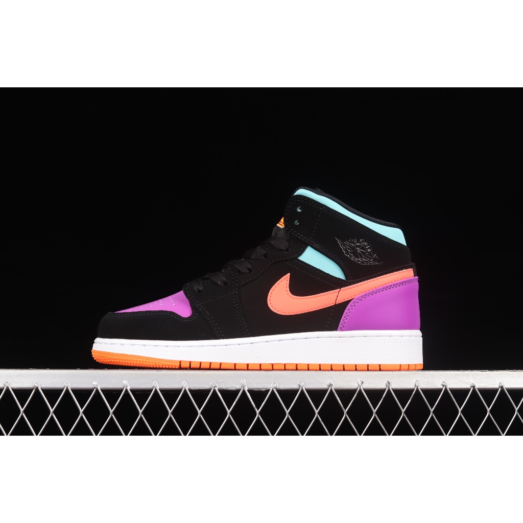 SIZE 37.5 (37,5) READY STOCK - Air Jordan 1 Mid Candy Multi-Color Black BNIB ORIGINAL MATERIAL
