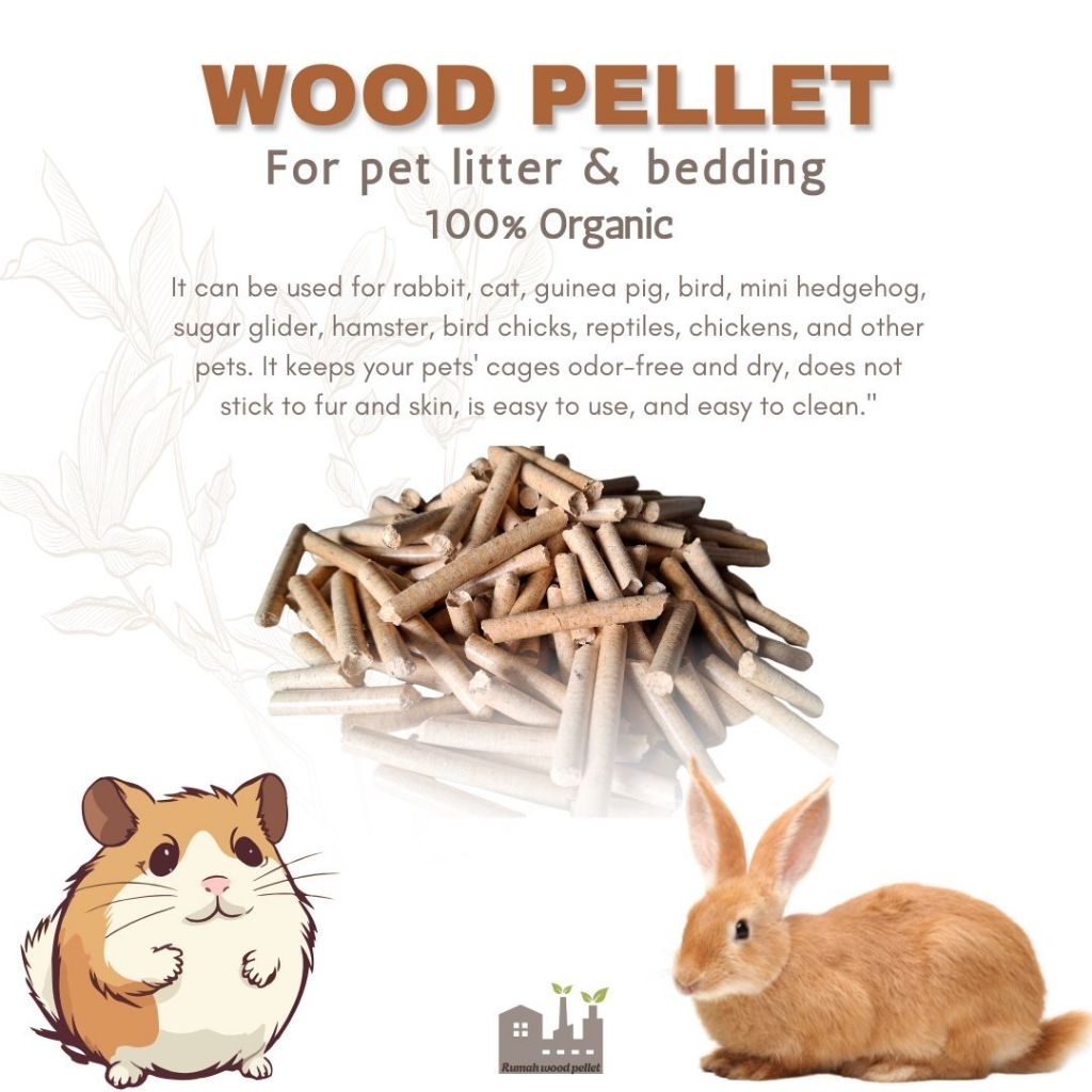 Wood Pellet - Pet Litter - Alas Kandang Hewan Peliharaan - Pellet Pinus Big Pack 20Kg