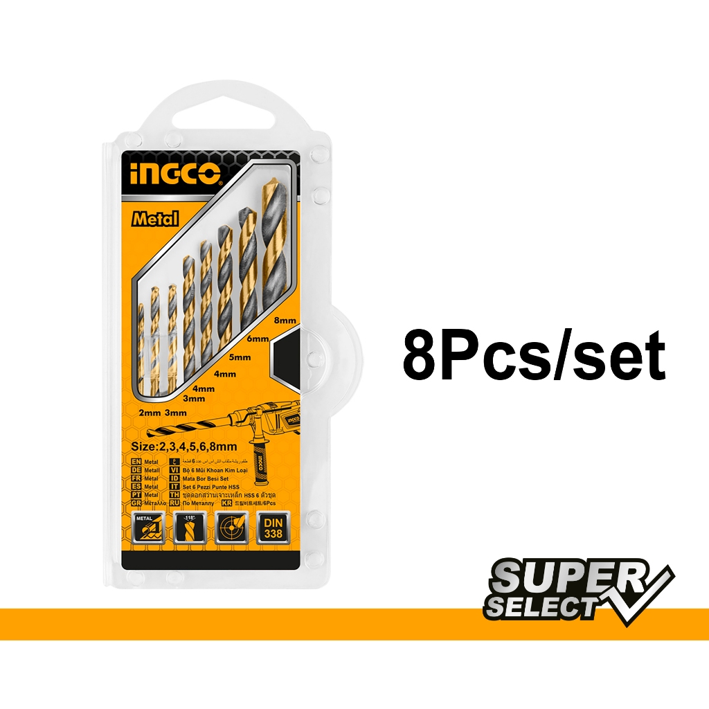 INGCO MATA BOR BESI SET 8PCS