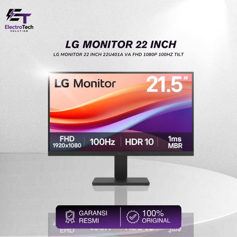 LG MONITOR 22 INCH 22U401A VA FHD 1080P 100HZ TILT