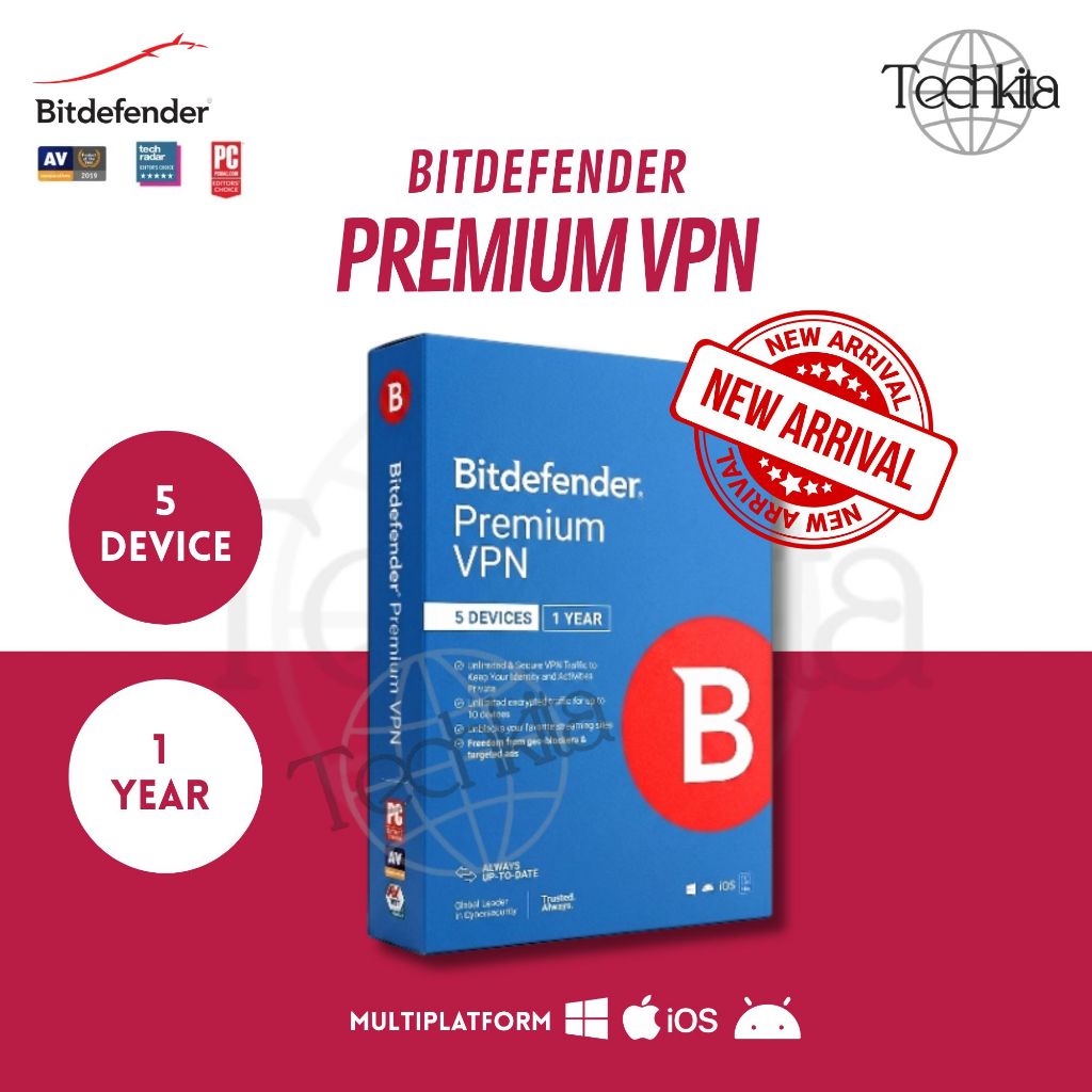 Antivirus Bitdefender Premium VPN Multiplatform 5 Device 1 Year | ORIGINAL LICENSE | No Sharing | BR