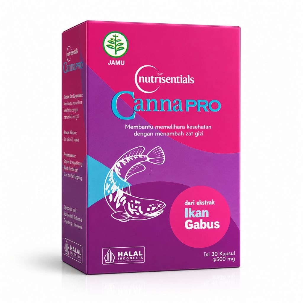 CannaPRO Jamu dari Ekstrak Ikan Gabus 30 Kapsul 500 mg Membantu Memelihara Kesehatan