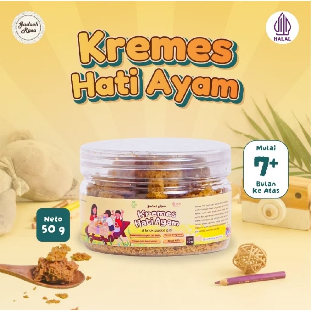 Godeah Rasa Kremes Hati Ayam 50gr - Tanpa MSG, Tanpa Pengawet, Camilan Sehat Anak