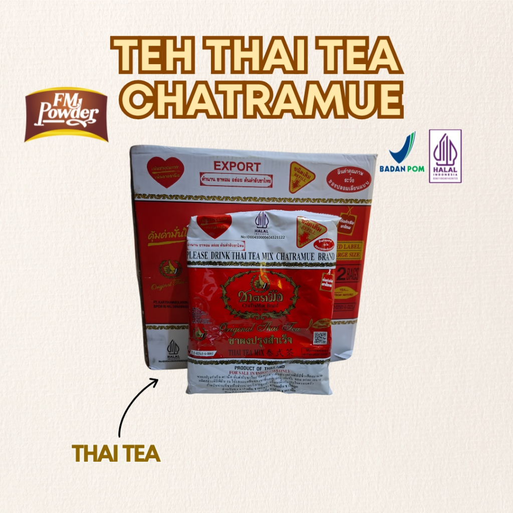 Bubuk Minuman Teh Thai Rasa Teh Tarik Kemasan Dus 12 Sachet