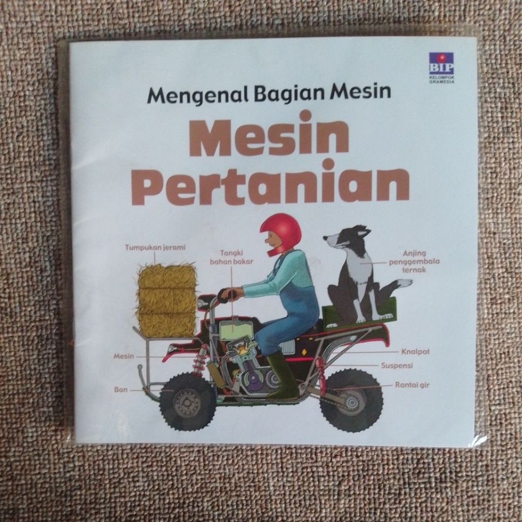 Buku pengetahuan anak bergambar Mengenal Bagian mesin Pesawat Luar Angkasa Mesin PertanianBIP
