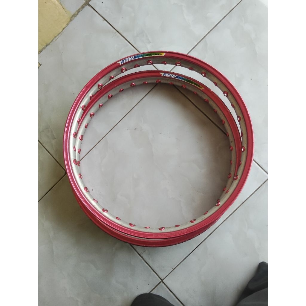 VELG RING 17 1.40/1.60 Yoko two-tone Merah red, Seken