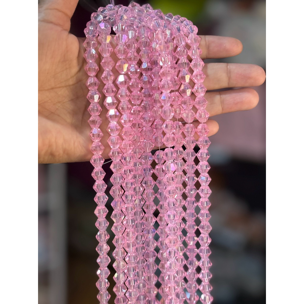 MANIK KRISTAL CEKO KERUCUT KRISTAL BICONE UKURAN 2 MM 3 MM 4 MM 5 MM 6 MM 8 MM