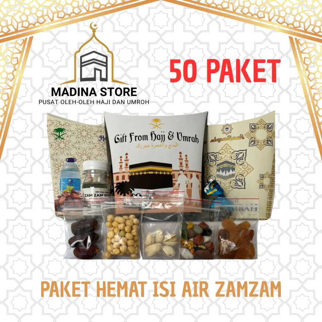 Paket Hemat 50pcs Oleh-oleh Haji dan Umroh Paket 50 isi Air Zamzam