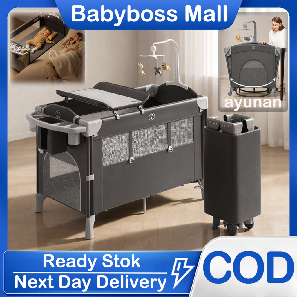 Tempat Tidur Bayi Box Bayi Tempat Tidur Bayi Lipat Multifungsi Kasur Bayi Set Kelambu Ranjang Bayi G