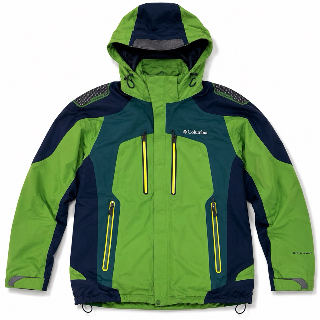 Columbia Omni-Dry Outdoor Gorpcore Jacket Green Navy Size L