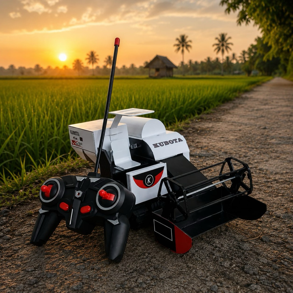 Kenanganpawon Miniature Combine Padi Remote Control Pvc