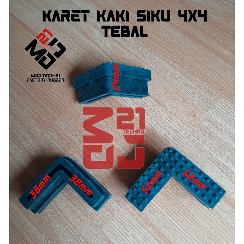 Karet Kaki Siku 4x4 Tebal rak siku lubang