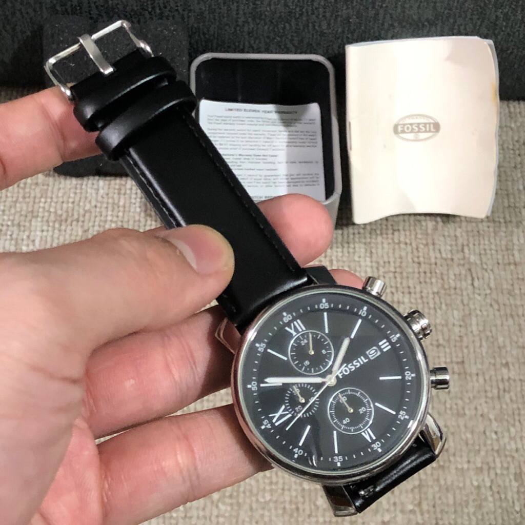 Jam Tangan Pria Original BQ1006 Chronograph Fullset Hitam Black Chrome Analog