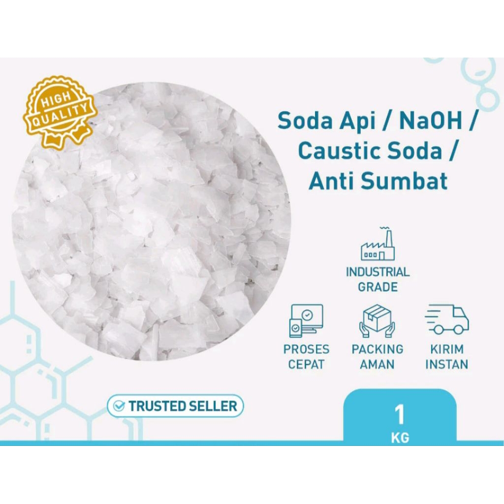 soda api / caustik soda / Naoh / untuk saluran tersumbat 100% murni 1kg