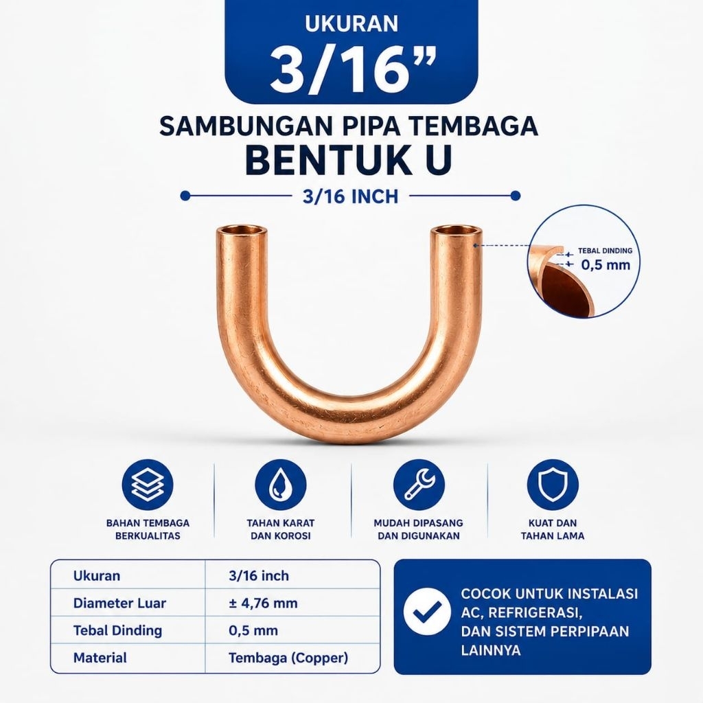 Uben Tembaga 3/16 Ubend Tembaga NS Uben Tembaga NS Uben AC