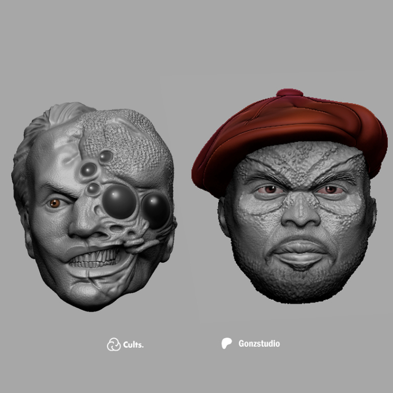 Headsculpt Head HS Man-Spider and Tombstone Spider Noir Abraham Popoola kitbash Action Figure shf fi